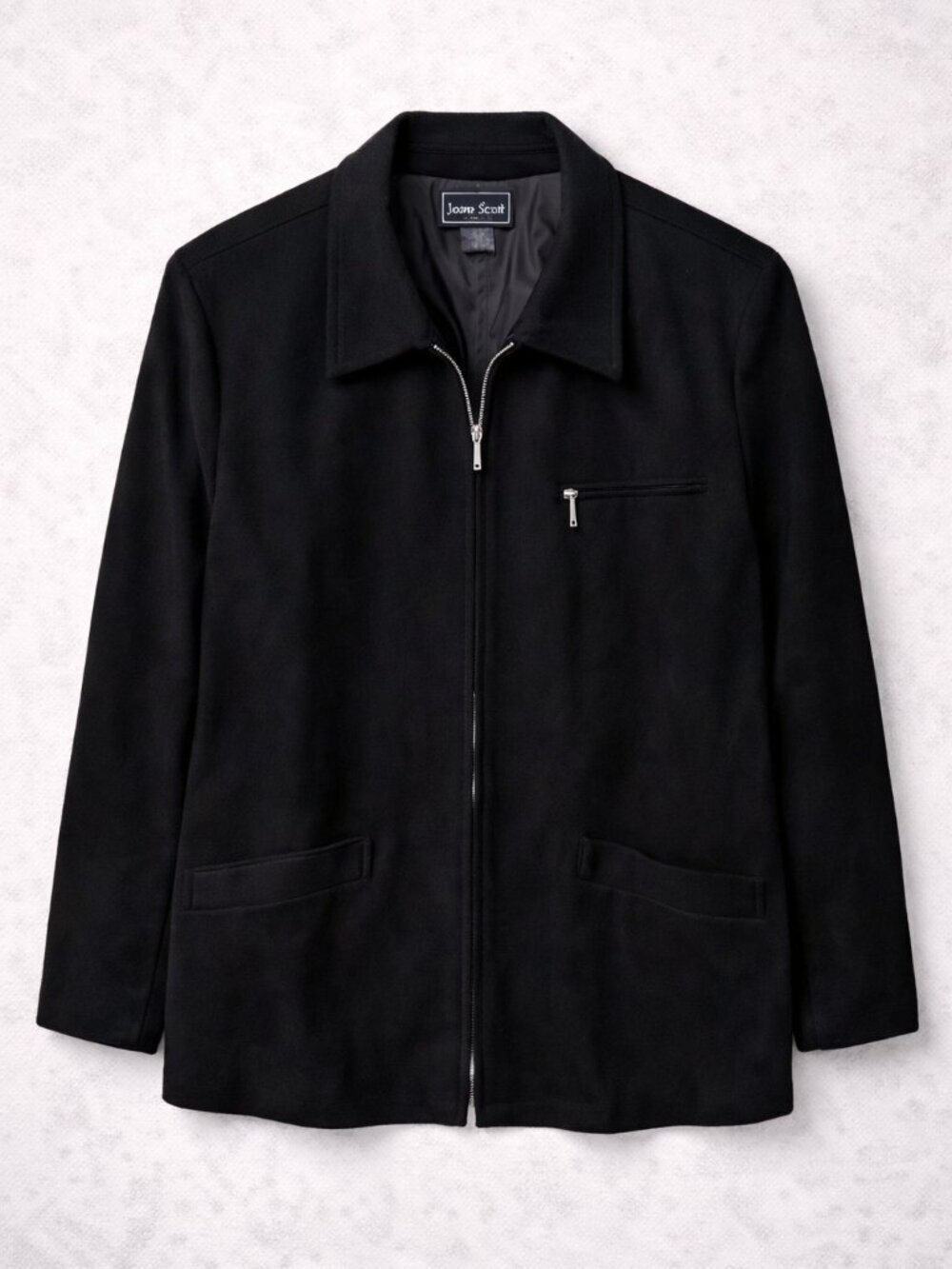 Laura Scott Women's 100% Wool Black Blazer Classic Zip-Front Career Size 18